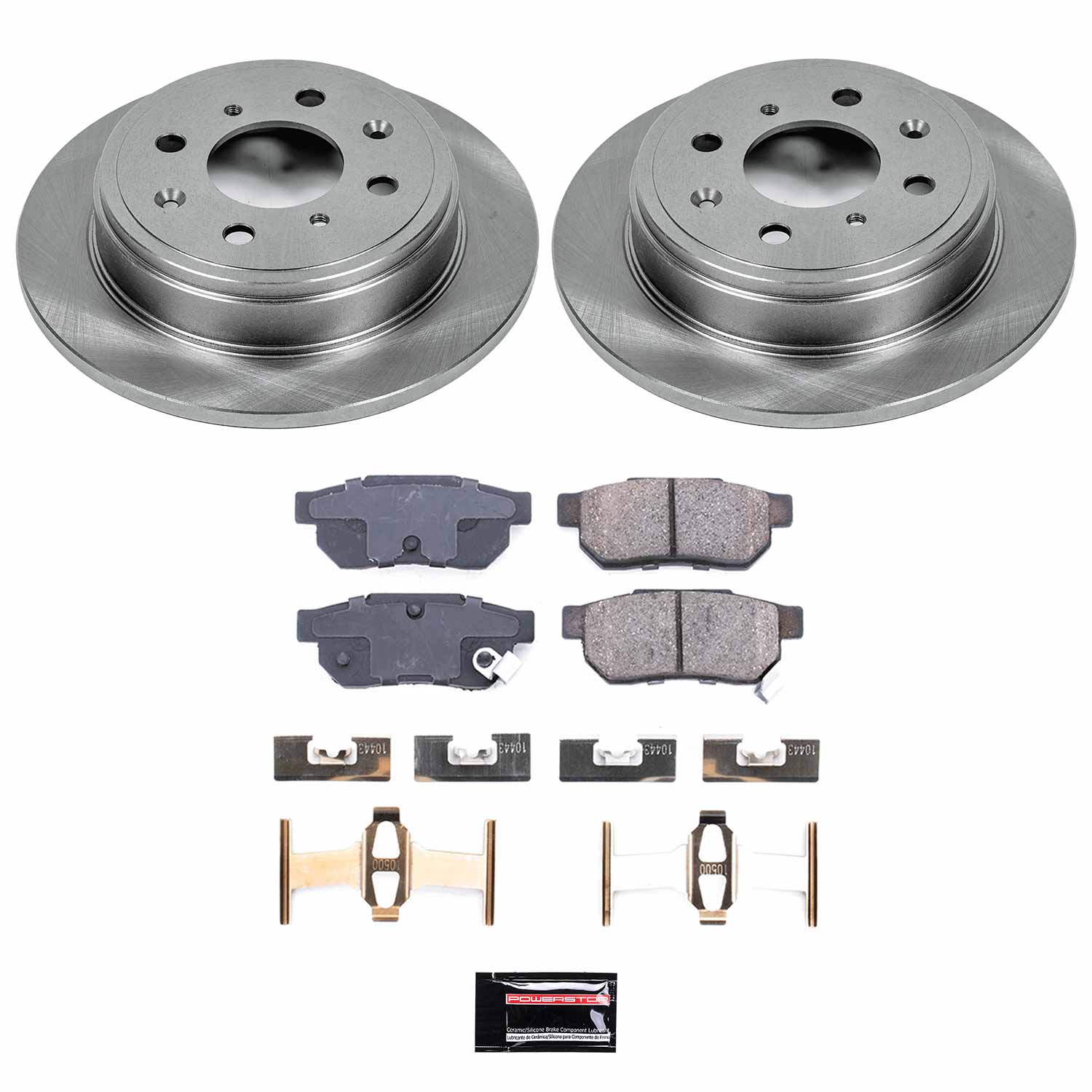 Oe Stock Replacement Low-Dust Ceramic Brake Pad And Rotor Kit