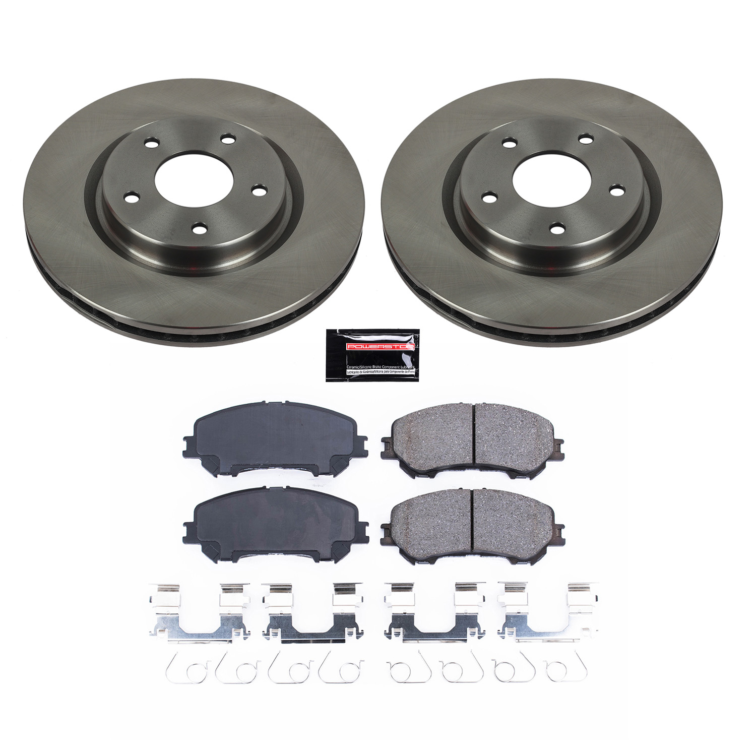 Oe Stock Replacement Low-Dust Ceramic Brake Pad And Rotor Kit