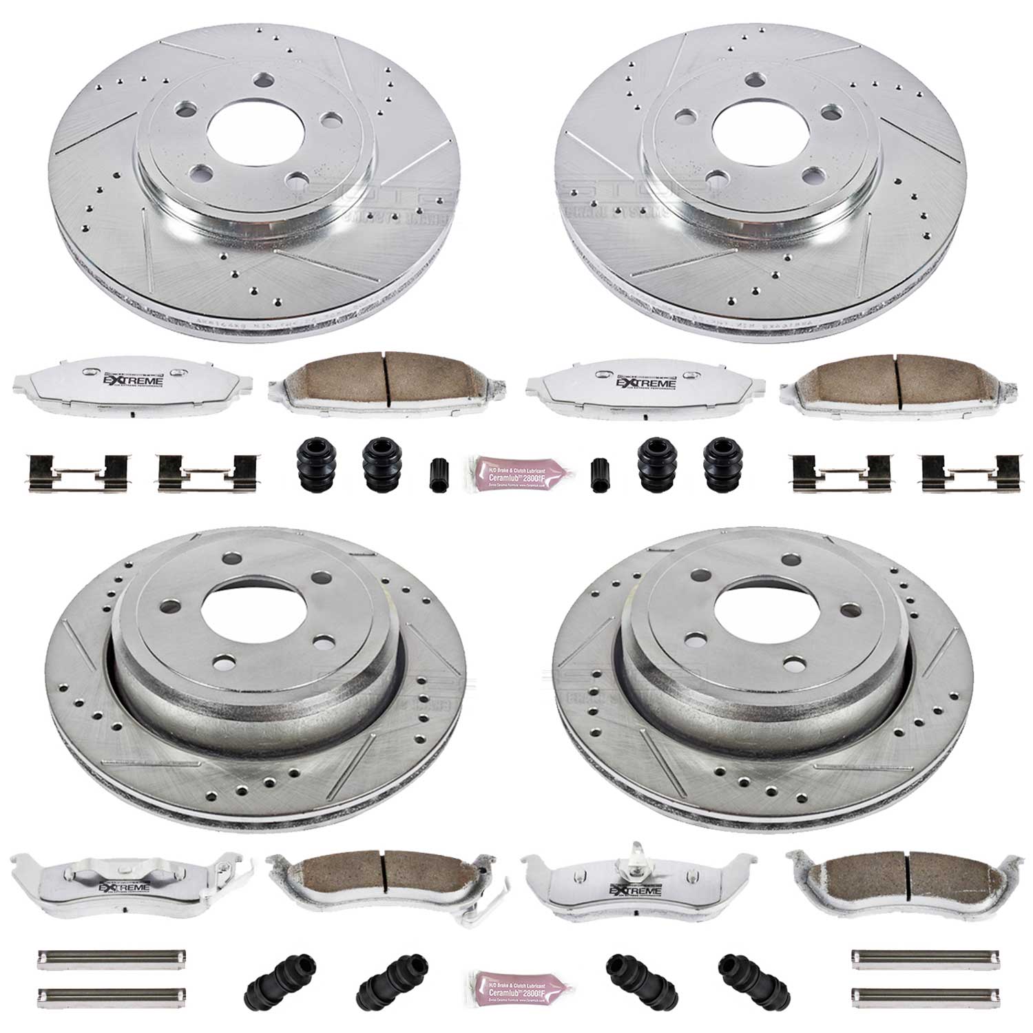 Z26 Street Performance Ceramic Brake Pad and Drilled & Slotted Rotor Kit