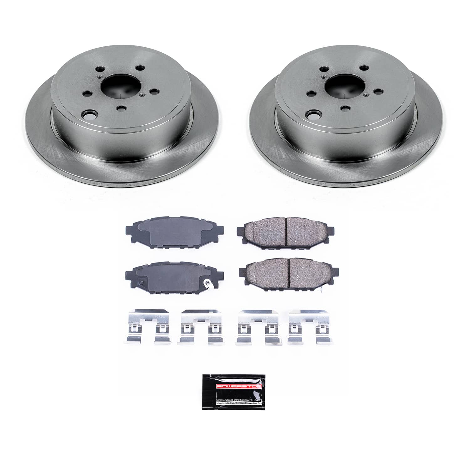 Oe Stock Replacement Low-Dust Ceramic Brake Pad And Rotor Kit