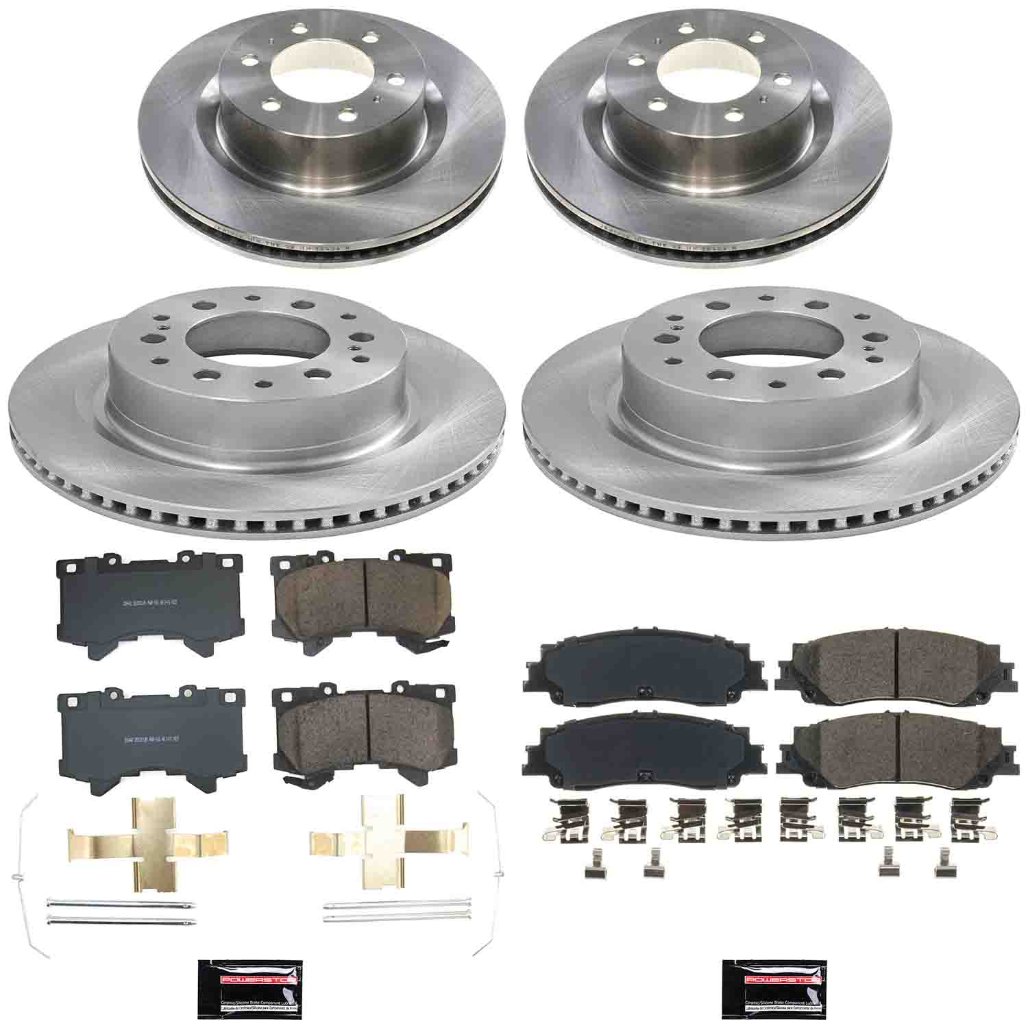 Oe Stock Replacement Low-Dust Ceramic Brake Pad And Rotor Kit