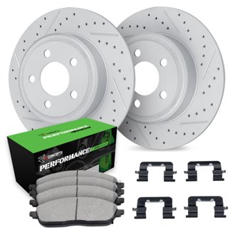 R1 Brake Rotors - Carbon Coated - D/S w/ Perf Sport Pads & Hdw