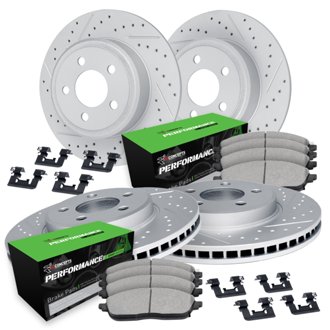 R1 Brake Rotors - Carbon Coated - D/S w/ Perf Sport Pads & Hdw