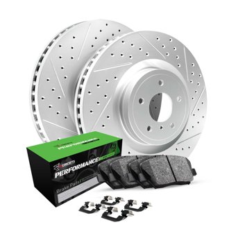 R1 Brake Rotors - Carbon Coated - D/S w/ Perf Sport Pads & Hdw