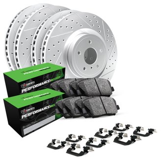 R1 Brake Rotors - Carbon Coated - D/S w/ Perf Sport Pads & Hdw