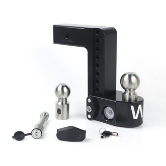 Black Drop Hitch - 8" Drop for 2.5" Shank w/Hitch Pin Lock