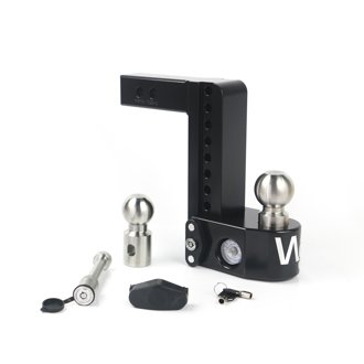 Black Drop Hitch for 8" Drop for 2" Shank w/Hitch Pin Lock