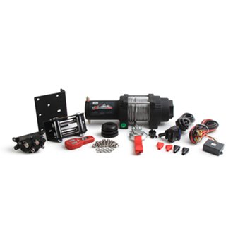 EXPEDITION WINCH 3500LB 4-BOLT STEEL CABLE W ROLLER FAIRLEAD