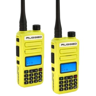 2 PACK - Rugged GMR2 PLUS - GMRS / FRS Two Way Handheld Radios Safety Yellow