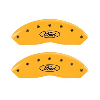 MGP 2 Caliper Covers Engraved Front Oval Logo/Ford Yellow Finish Blk Char 2011 Ford Focus