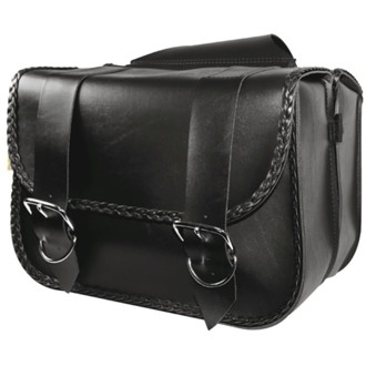 Universal Braided Straight Saddlebags (14.5 in L x 12 in W x 5.5 in H) - Black