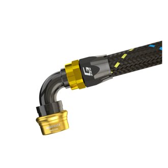 PRO/SPEC AN06 90 Degree Quick Release Hose End(s) Black/Gold