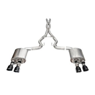 Corsa 24+ Ford Mustang Dark Horse 5.0L 3in Dual Rear Cat-Back w/Twin 4.5in Black PVD Slash Tips