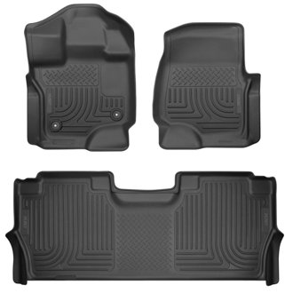 21-24 Ford F-150 SuperCrew Weatherbeater Black Front & 2nd Seat Floor Liners