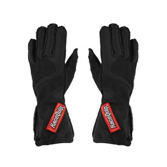 SFI 3.3/5 Black Outseam Short Gauntlet Nomex Race Gloves - Small