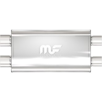 2.5 in/2.5 in Dual/Dual; 5 in x 22 in x 11 in Body Muffler
