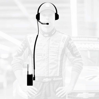 Crew Chief - H42 Spotter Headset and Rugged Handheld Radio Package - Black