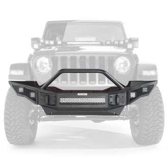 Rockline Winch-Ready Full Width Bumper With Overrider For Jeep