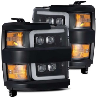 15-18 Chevy 2500HD NOVA LED Proj Headlight Plank Style Jet Blk w/Activ Light/Seq Signal/DRL