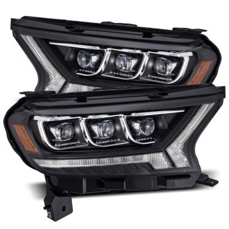 19-21 Ford Ranger NOVA LED Proj Headlights Plank Style Black w/Activ Light/Seq Signal/DRL