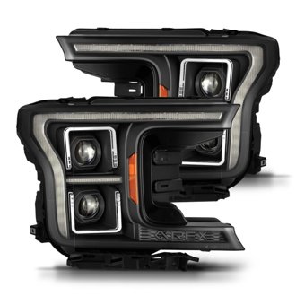 18-20 Ford F-150 (Req. Conv F150 w/Stock LED) LUXX LED Proj HL Blk Actv Lgt Seq Sig SB DRL
