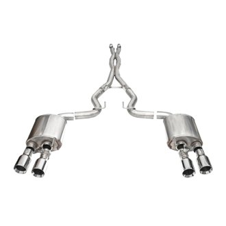 Corsa 24+ Ford Mustang Dark Horse 5.0L 3in Dual Rear Exit Cat-Back w/Twin 4.5in Polish Straight Tip