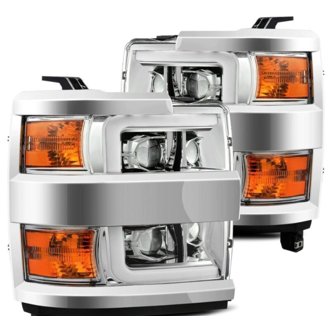 15-19 Chevy Silverado 2500/3500 LUXX-Series Proj. Headlights Chrome w/Actv SeqSig & DRL