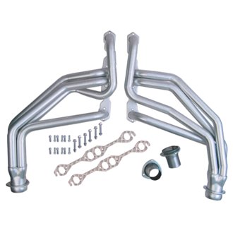 HD SILVER LONG-TUBE E.O. HEADERS; 67-91 GM TRUCKS, MOTORHOME; 283-400 NO A.I.R.