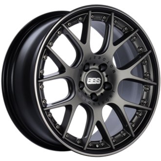 CH-RII 21x9.5 5x112 ET30 PFS Platinum Center Black Rim SS Rim Protector Wheel w/Motorsport Etch