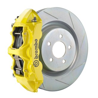 16+ Camaro LS/LT/SS Front GT BBK 6 Piston Cast 355x32 1pc Rotor Slotted Type1-Yellow