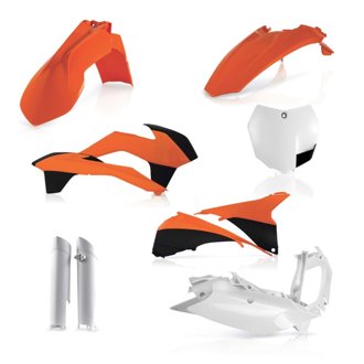 13-14 KTM SX/SX-F/XC/XC-F 125-450 Full Plastic Kit - Orange/White/Black