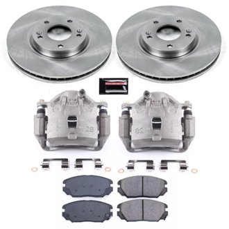 Oe Stock Replacement Low-Dust Ceramic Brake Pad, Rotor And Caliper Kit