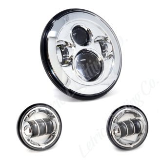 Letric Lighting 7in LED Headlight W/Passing Lamps Chrome