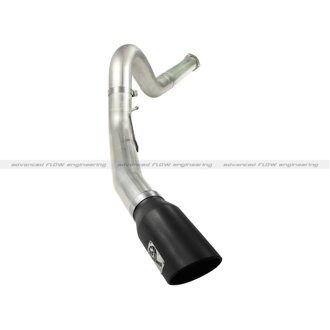 Large Bore-HD 5 IN 409 Stainless Steel DPF-Back Exhaust System w/Black Tip