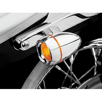 Deep Dish Bezel With Amber Lens Chrome