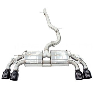 2022+ Volkswagen Golf R MK8 76mm R400 Valved Cat Back Exhaust Straight Cut Black Tips
