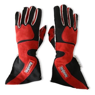 SFI 3.3/5 Red / Black Outseam Long Gauntlet Nomex Race Gloves - Small