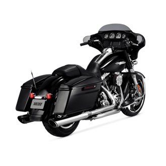 HD Dresser 17-22 Twin Slash Round Chrome Slip-On Exhaust