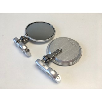 Hindsight Folding 3 in. Round Bar-End Mirror Left - Silver