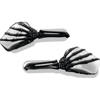Skeleton Hand Mirrors Black/Chrome