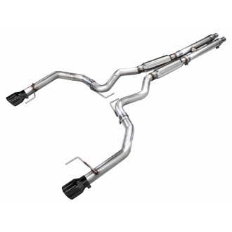 AWE Track Edition Exhaust for S650 Mustang GT Coupe - Dual Diamond Black Tips