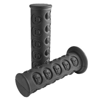 Grip Set Skull Blk Rubber