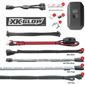 Flex Strip Million Color XKCHROME Smartphone App Undercar Kit 8x24In Slim Tube + 6x10In