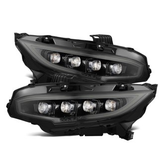 16-21 Honda Civic NOVA-Series LED Proj Headlights Alpha-Black w/Actv Lgt & Seq.Sig / SB DRL