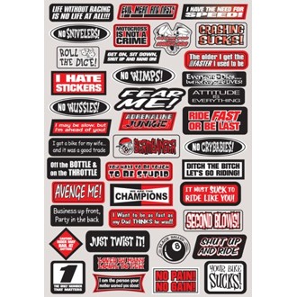 FX 2015 SPONSOR/LOGO STICKER SHEETS FUN PHRASES STICKER KIT