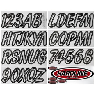 Boat Lettering Registration Kit 3 in. - 400 Transparent Clear/Black