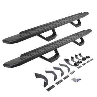 RB30 Running Boards with Brackets, 2 Pairs Drop Steps Kit - Double Cab