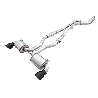 AWE Resonated Touring Edition for A90 Supra - 5" Diamond Black Tips