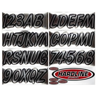 Boat Lettering Registration Kit 3 in. - 400 Chrome/Black