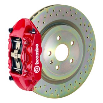 66-89 911S/SC/Carrera Front GT BBK 4 Piston Cast 323x28 1pc Rotor Drilled-Red